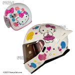 کلاه کاسکت HELLO KITTY مدل WHITE (ست مادر و دختر)