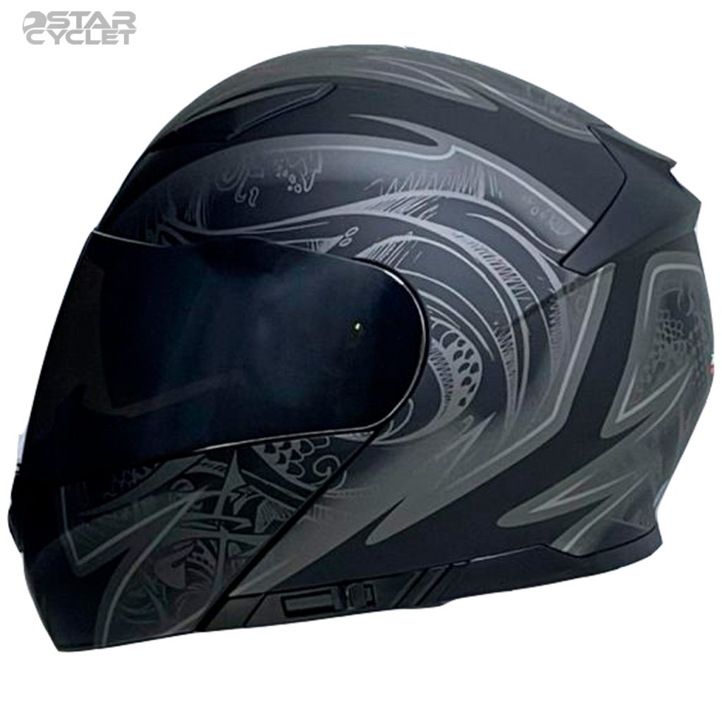 کلاه کاسکت فک متحرک راپیدو مدل 950 BLK-CHET2CHET با طلق جیوه‌ای