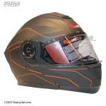 کلاه کاسکت فک متحرک ردلاین مدل BLK-ORANGE NSH