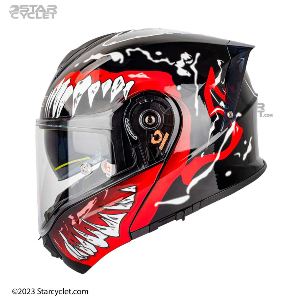 کلاه کاسکت فک متحرک سومان 965 مدل VENOM-RED