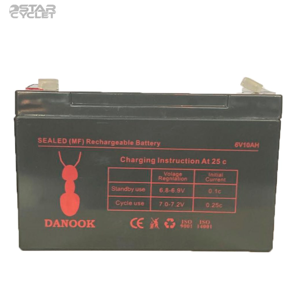 باتری دانوک مدل 6V 10A مناسب ماشین و موتورهای شارژی