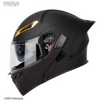 کلاه کاسکت فک متحرک SOMAN مدل955 UNICOLOUR-MATT-BLACK-GOLD