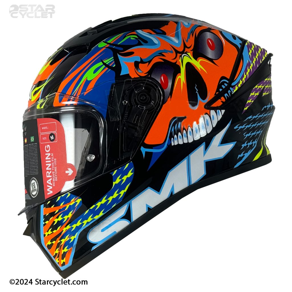 کلاه کاسکت فک ثابت SMK استلار مدل SKULL (GL275)