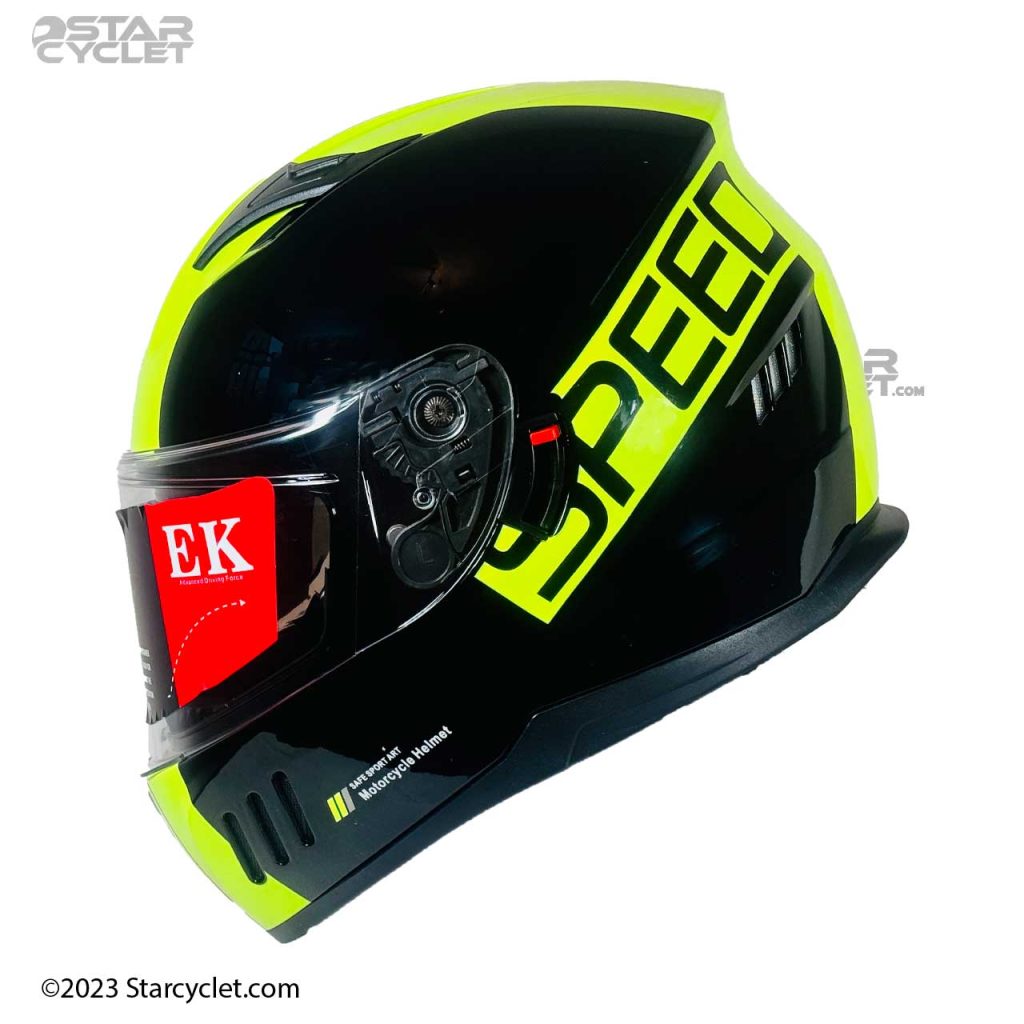 کلاه کاسکت فک ثابت EK مدل BLK-GREEN