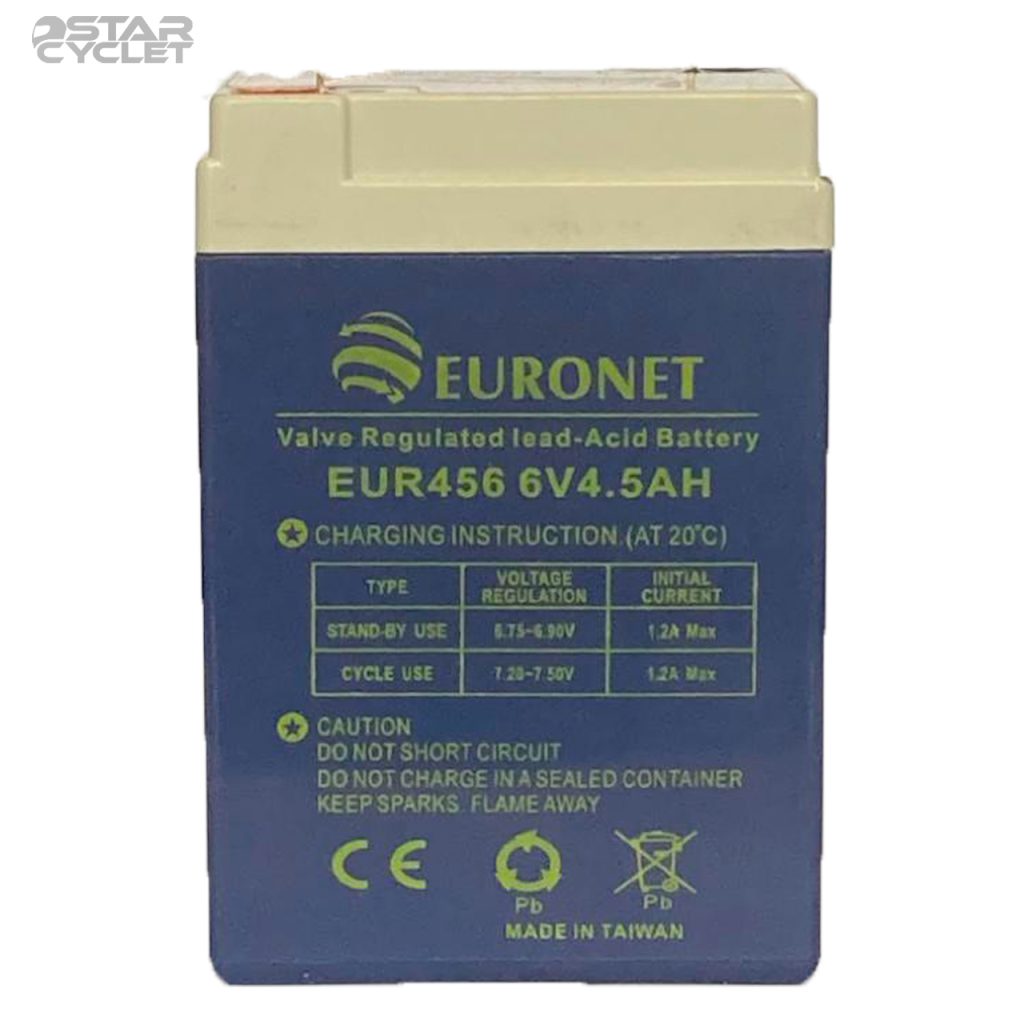 باتری یورونت مدل 6V 4.5A مناسب موتور و اسباب بازی‌های شارژی
