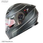 کلاه کاسکت فک متحرک ردلاین مدل NSN23 BLK-GREY