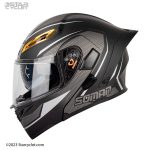 کلاه کاسکت فک متحرک SOMAN مدل 955 BLACK-GRAY-TRAJECTORI
