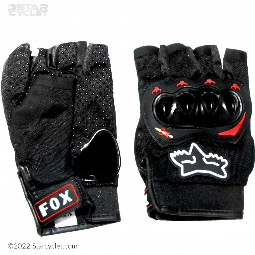دستکش نیمه موتور سواری FOX مدل BLACK-RED