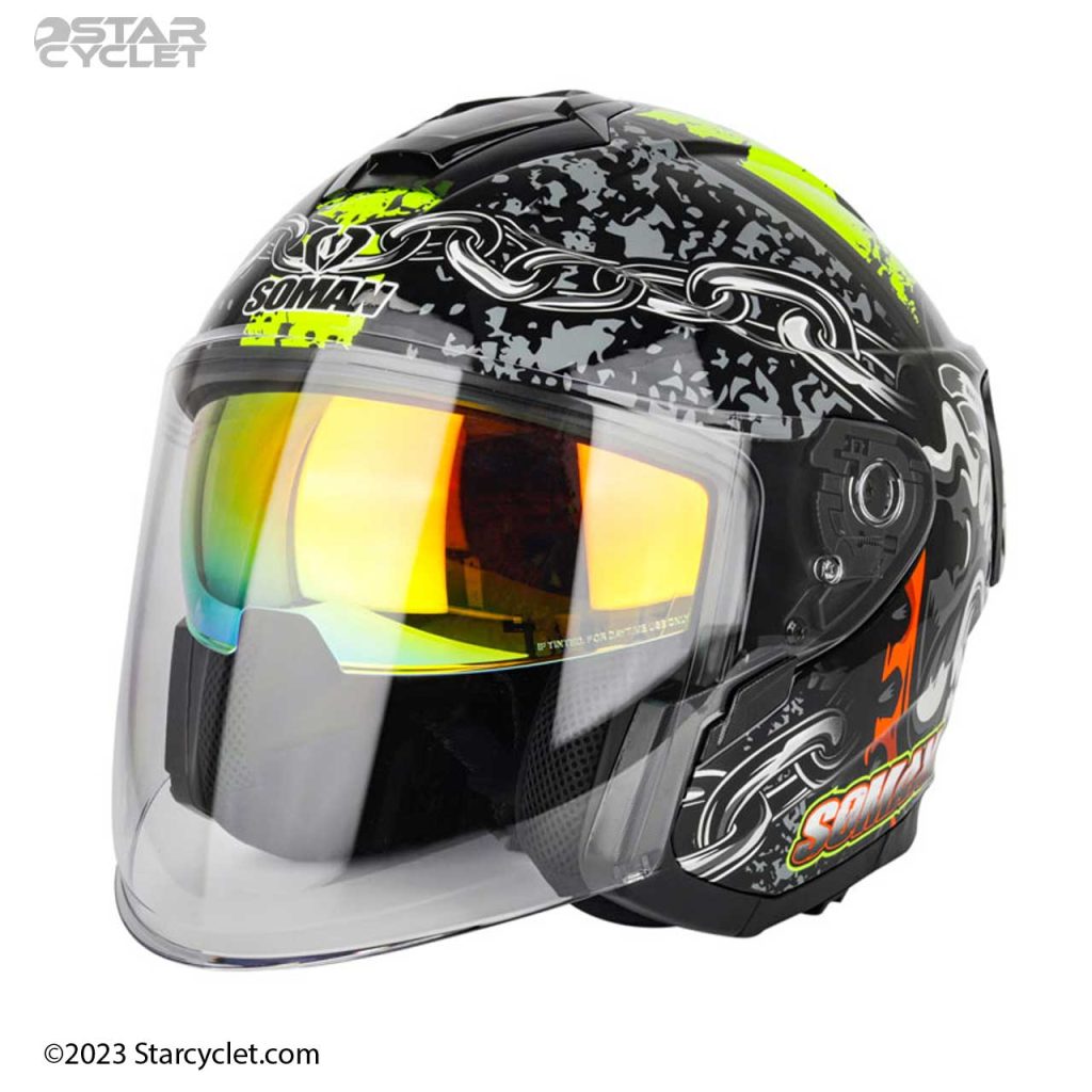 کلاه کاسکت سومان 523 مدل BULLDOG-GREEN