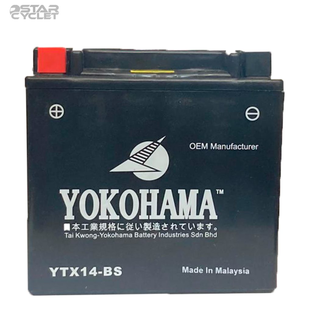 باتری موتورسیکلت یوکوهاما مدل 12v14A مناسب چهار چرخ ساحلی و موتورهای سنگین