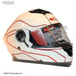 کلاه کاسکت فک متحرک ردلاین مدل WHT-RED NSH