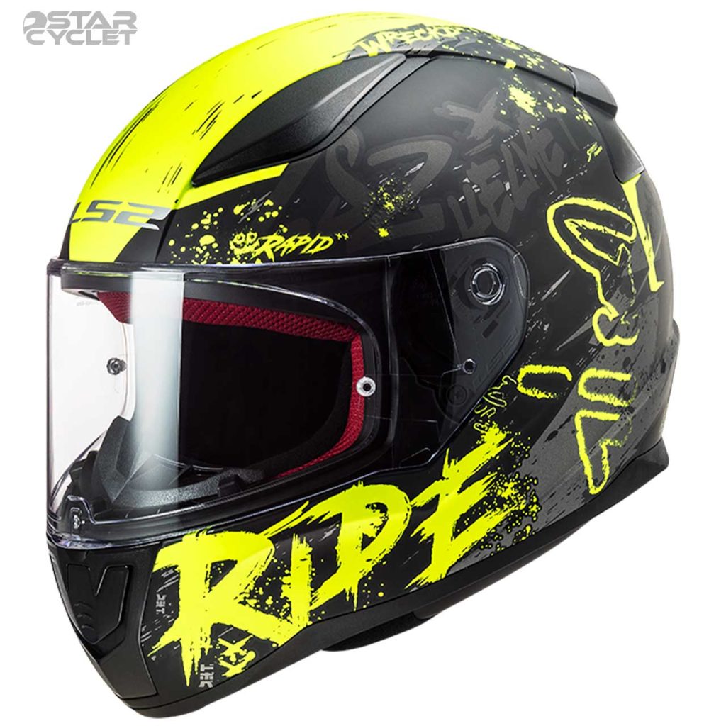 کلاه کاسکت فک ثابت ال اس 2 مدل RAPID-RIDE-GRN