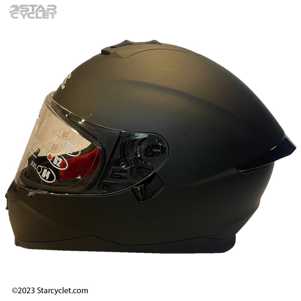 کلاه کاسکت فک ثابت راپیدو مدل 967 mtblk مشکی مات