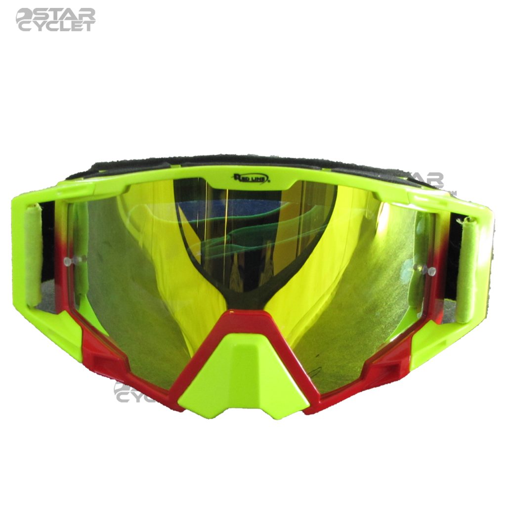 عینک موتور سواری کراسی RED LINE مدل YELLOW-RED
