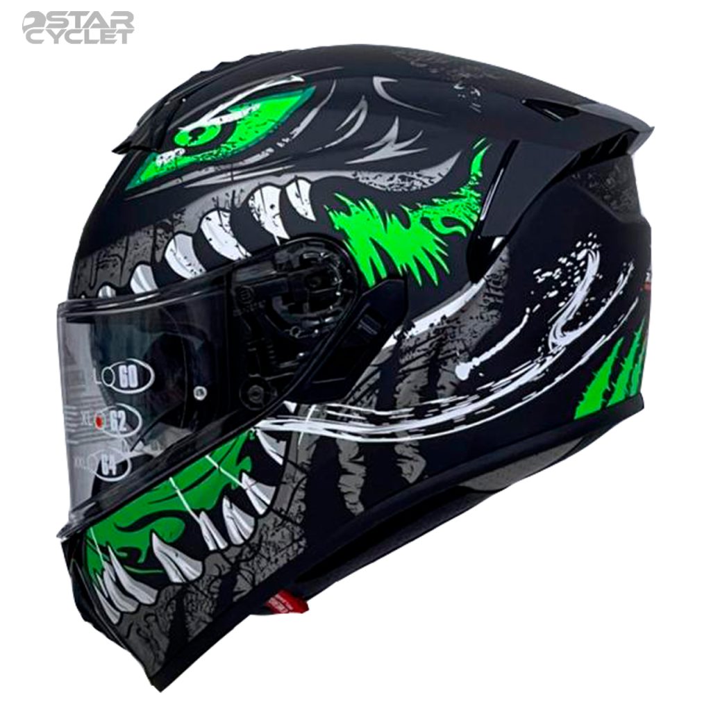 کلاه کاسکت فک ثابت راپیدو مدل 101 BLK-GRN