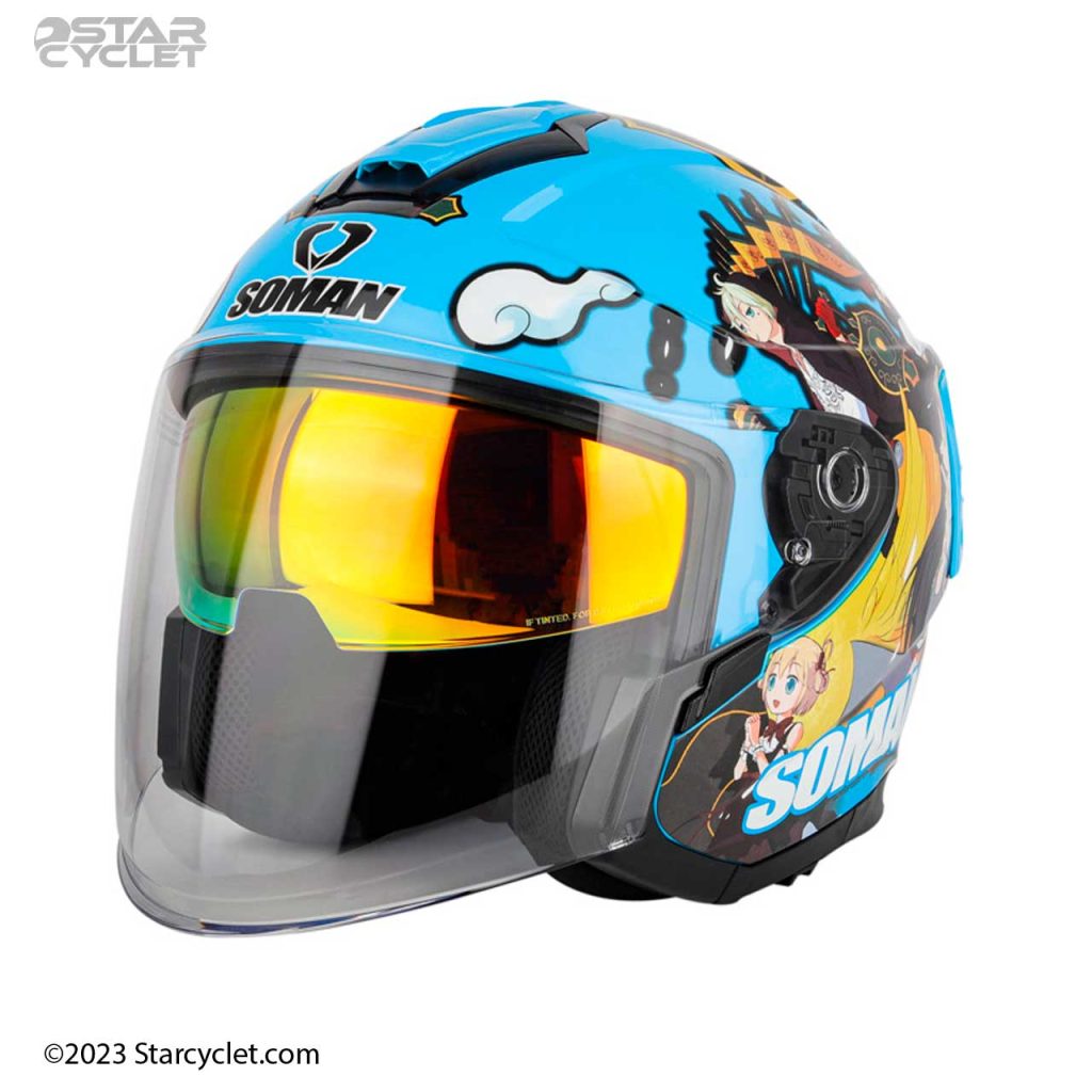 کلاه کاسکت سومان 523 مدل LADY-BLUE