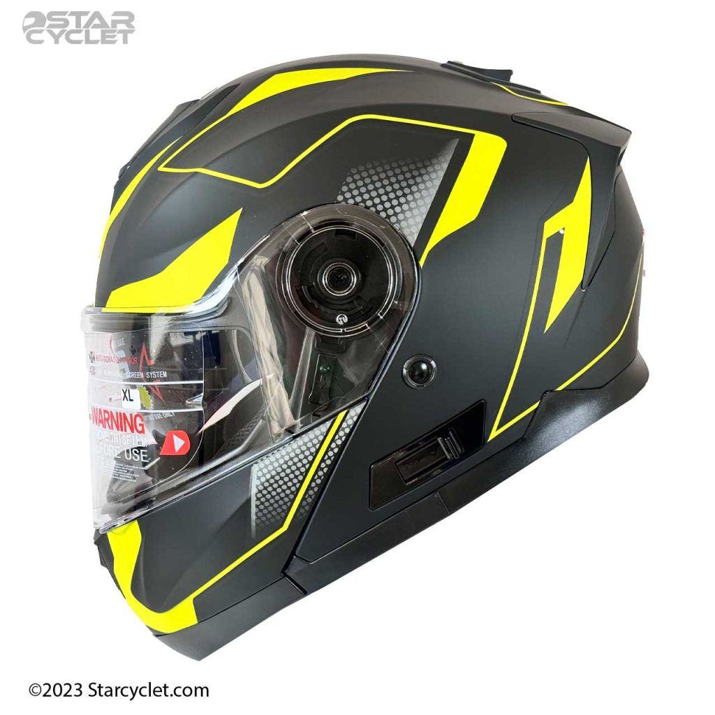 کلاه کاسکت فک متحرک ردلاین مدل NSH23 BLK-YELLOW