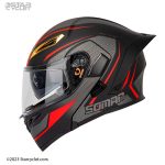 کلاه کاسکت فک متحرک SOMAN مدل 955 TRACK-BLACK-RED