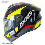 کلاه کاسکت فک ثابت AXXIS مدل SONAR BLACK-YLW