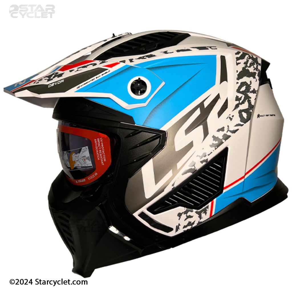 کلاه کاسکت فک جدا LS2 مدل DRIFTER-DEVOR WHITE