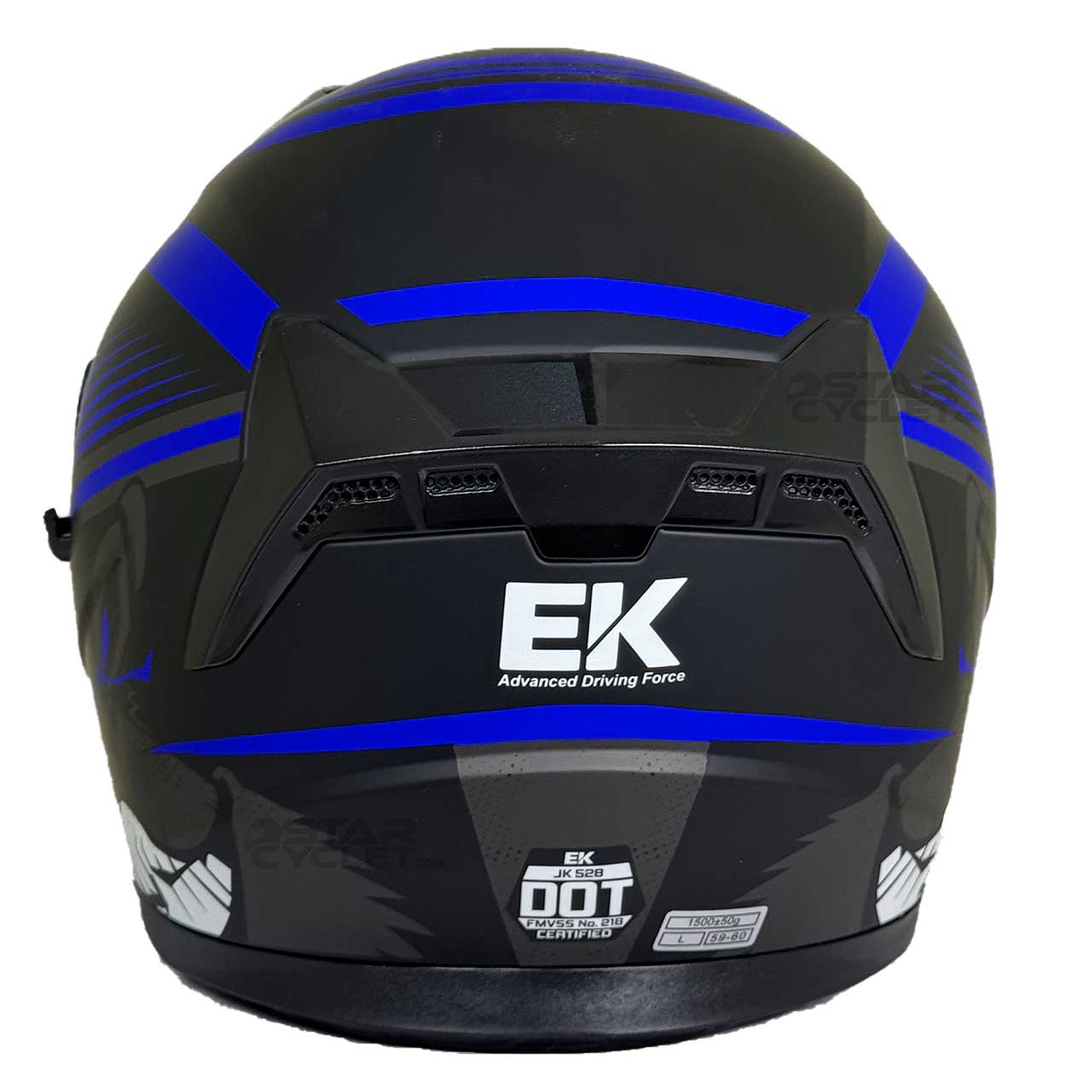 عکس کلاه کاسکت بدون فک EK مدل JK528 BKBLU
