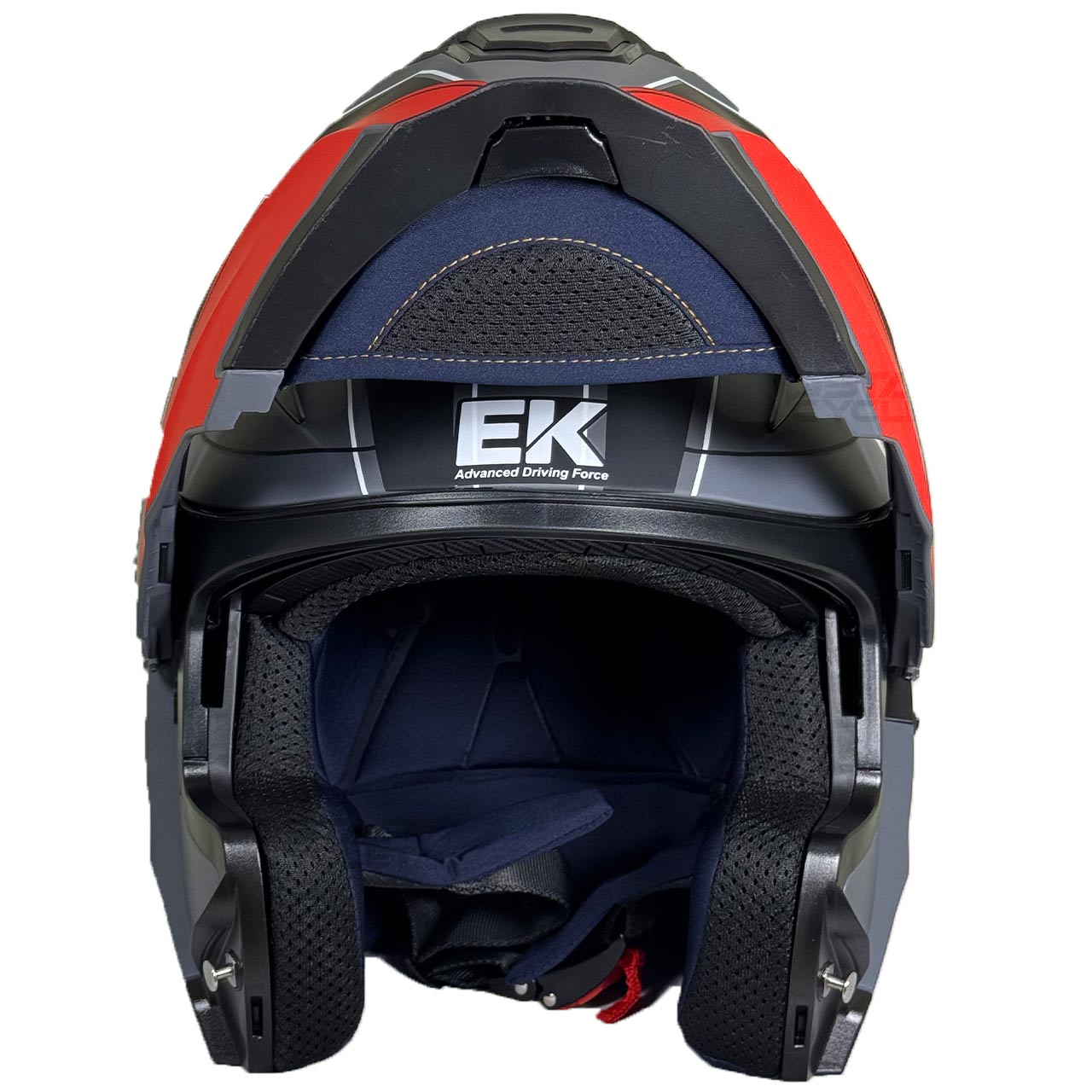 استاندارد کلاه کاسکت فک متحرک EK مدل JK908-GRY-RD