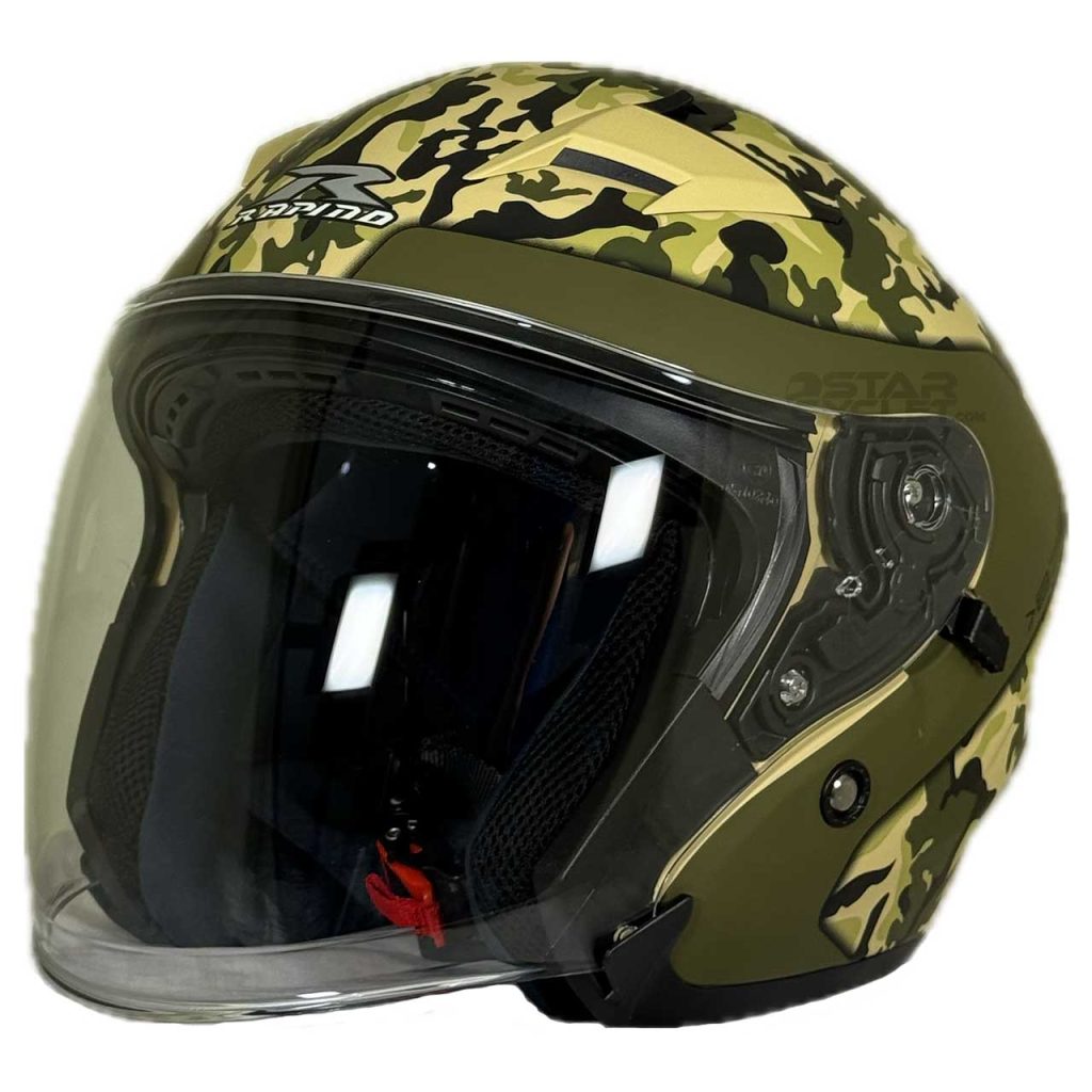 عکس کلاه کاسکت بدون فک راپیدو مدل 878 ARMY