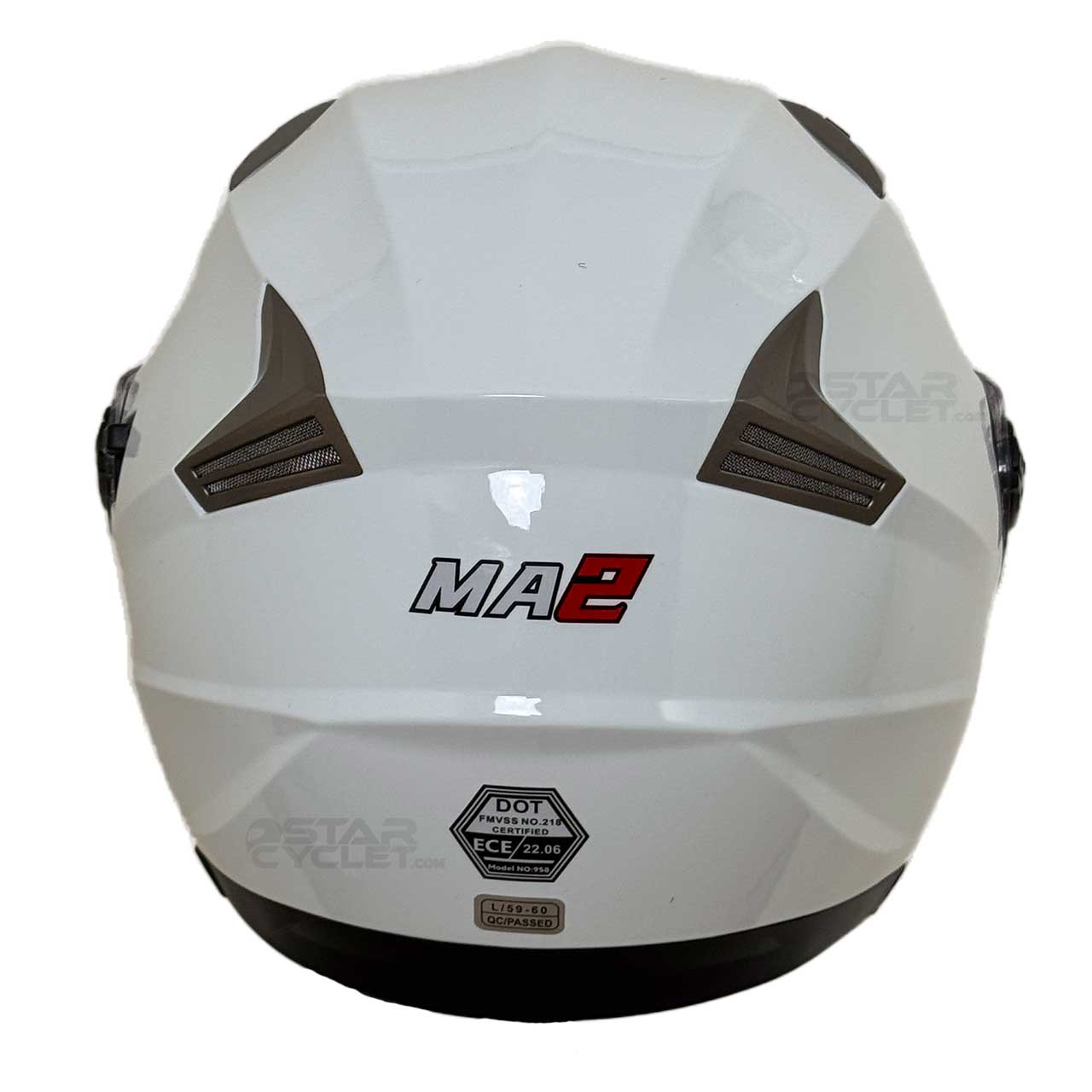 کیفیت کلاه کاسکت بدون فک MA2 مدل 958 SH WHITE