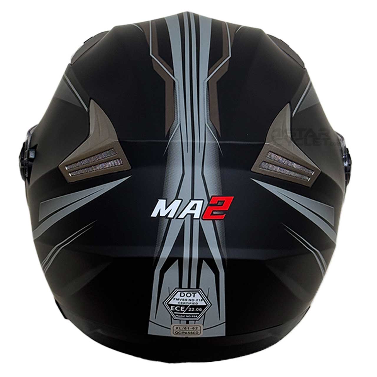 وزن کلاه کاسکت بدون فک MA2 مدل 958 MT GREYBK