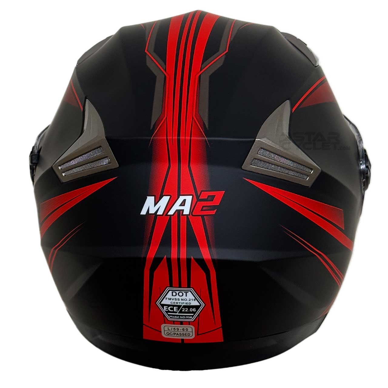 وزن کلاه کاسکت بدون فک MA2 مدل 958 MT BKRED