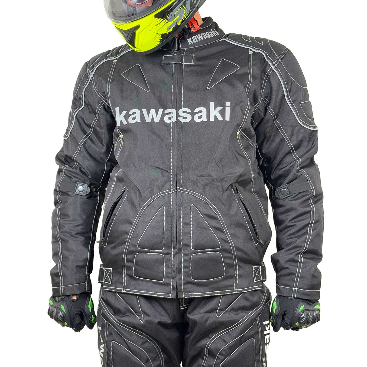 عکس ست کاپشن شلوار موتورسواری مدل KAWASAKI RC