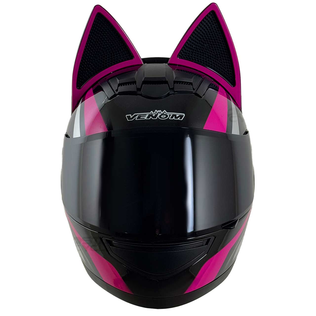 کیفیت کلاه کاسکت گربه‌ای VENOME مدل BK PINK