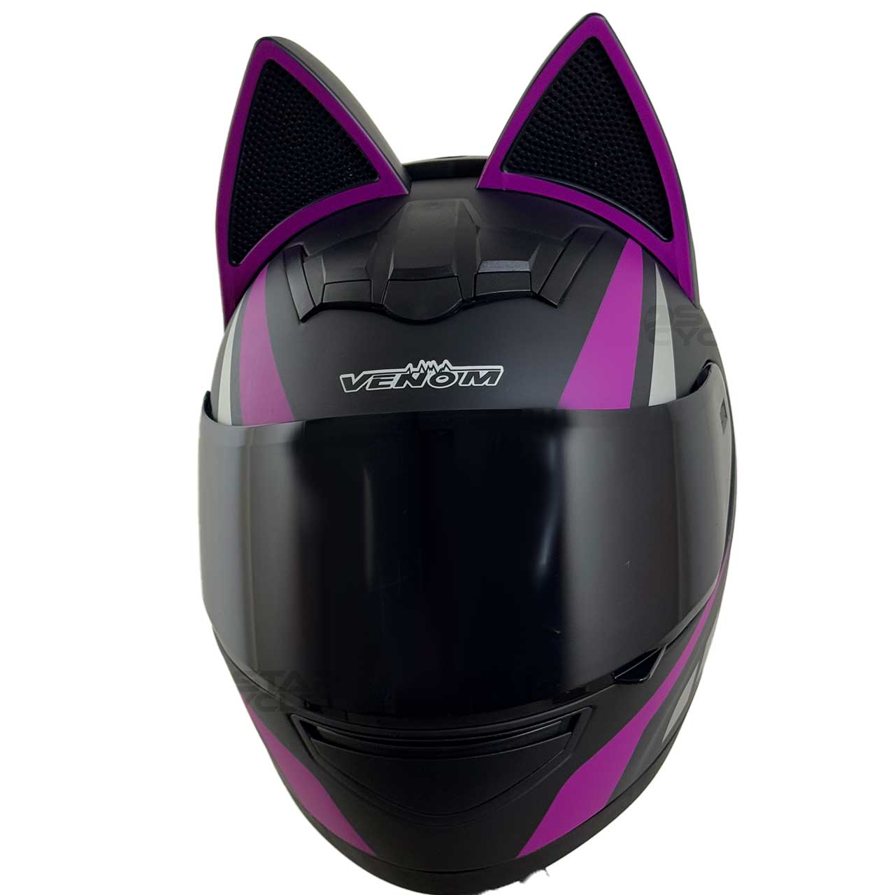 وزن کلاه کاسکت گربه‌ای VENOME مدل BK PURPLE