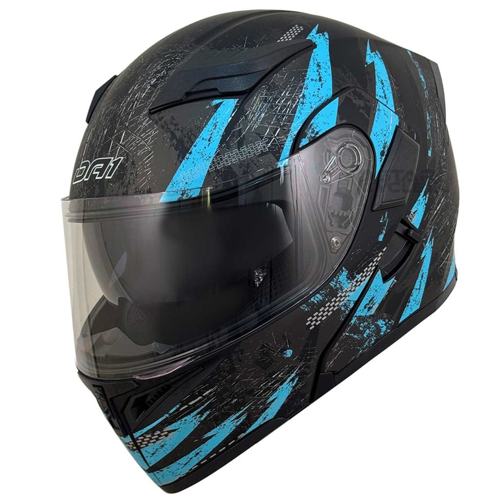 خرید کلاه کاسکت فک متحرک DA1 مدل 101 ZEBRA BLUE