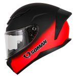 قیمت کلاه کاسکت فک ثابت سومان 973 مدل BLACK RED