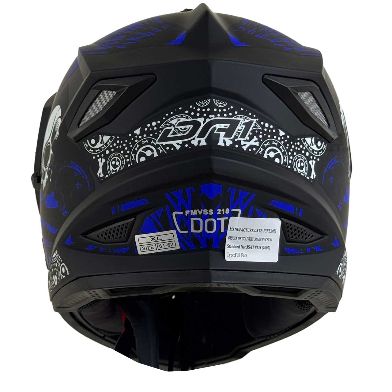 کیفیت کلاه کاسکت اندرو DA1 مدل 202 BLUE SKULL