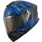 خرید کلاه کاسکت فک متحرک LAVOUS مدل MATT-BLUE-ZEBRA