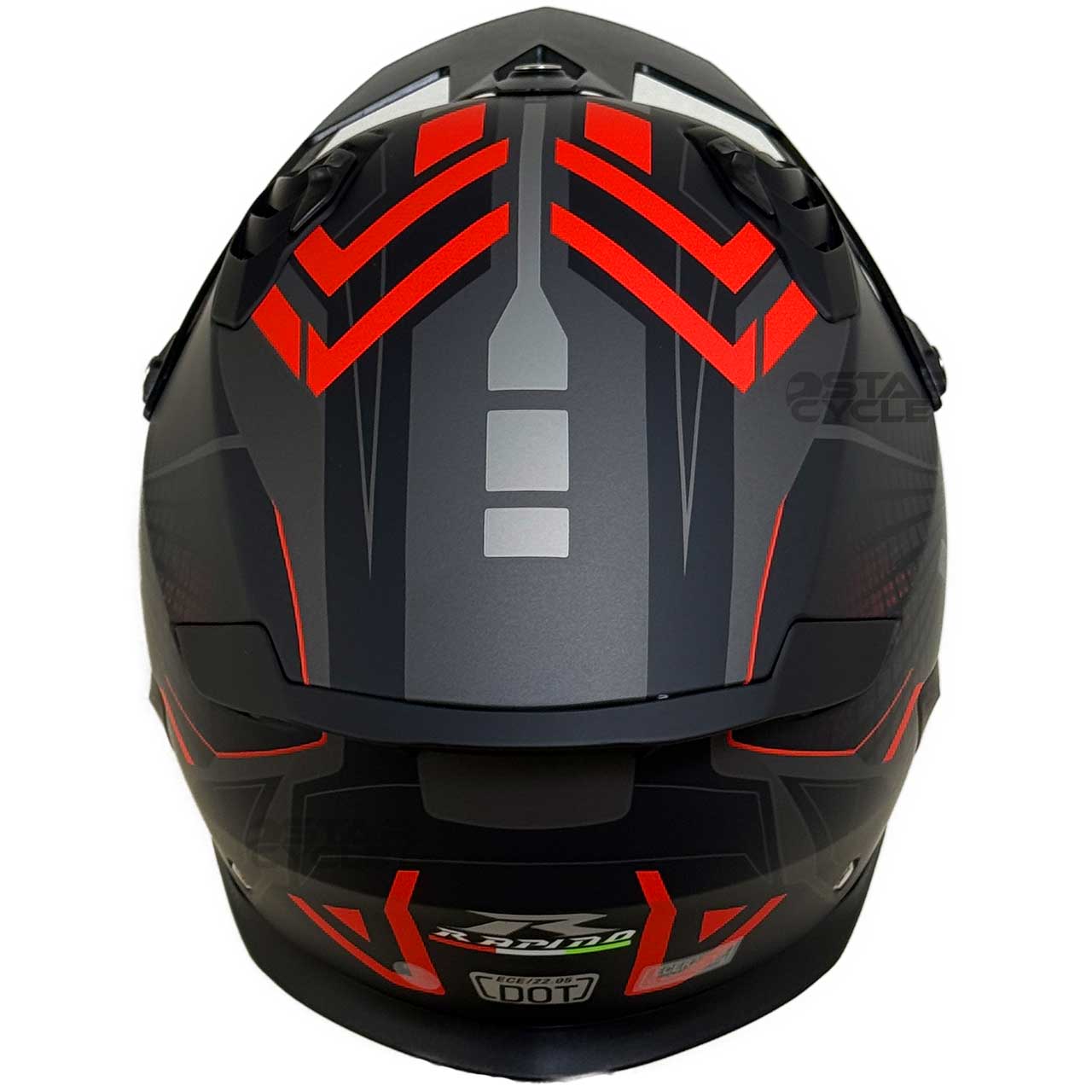 وزن کلاه کاسکت فک جدا RAPIDO مدل 890 MATT-BLACK-RED 6#H