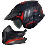 عکس کلاه کاسکت فک جدا RAPIDO مدل 890 MATT-BLACK-RED 6#H
