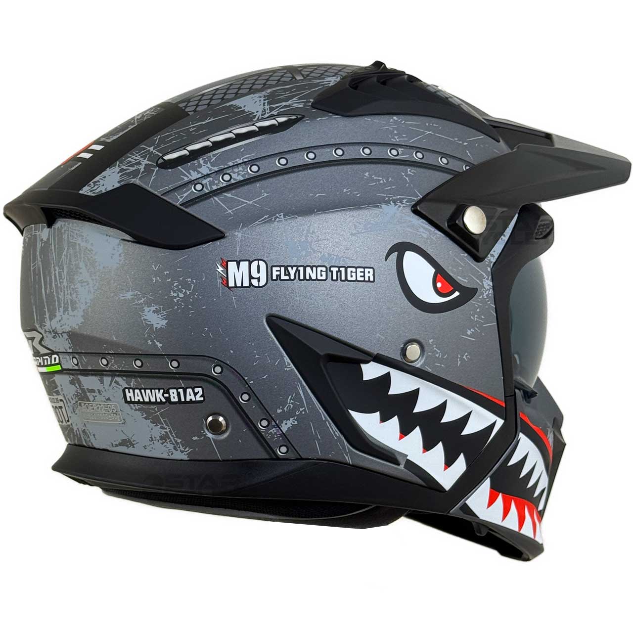 وزن کلاه کاسکت فک جدا RAPIDO مدل 890 MATT-BLUE-RED-GREY 8#A