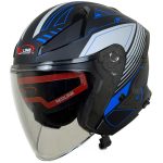 خرید کلاه کاسکت بدون فک REDLINE مدل MATT-BLACK-Blue-prelude 965-5