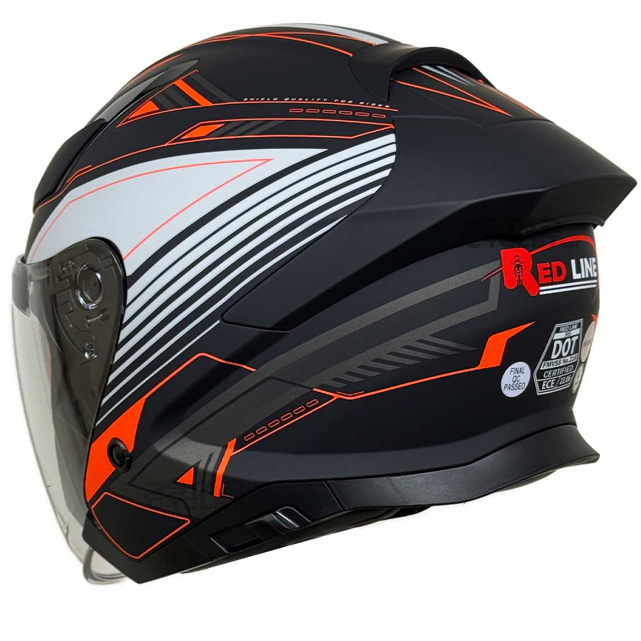 کیفیت کلاه کاسکت بدون فک REDLINE مدل MATT-BLACK-RED-prelude 965-4