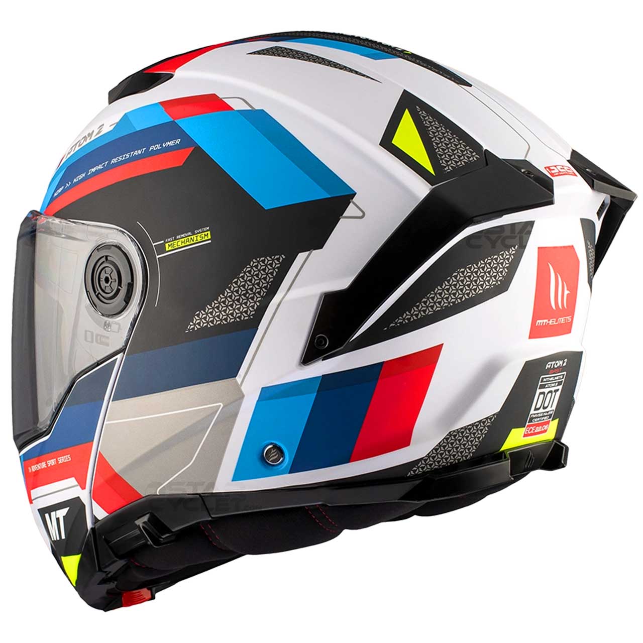بررسی کلاه کاسکت فک متحرک MT مدل ATOM 2 BLUE-SPECIAL-GLOSS