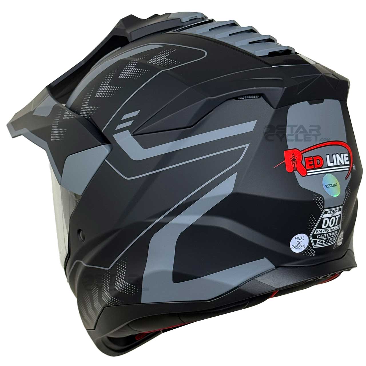 رنگ کلاه کاسکت ادونچر REDLINE مدل MATT-BLACK-Grey-Arrow 760-3