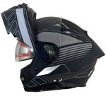 رنگ کلاه کاسکت فک متحرک rEDLINE مدل MATT-BLACK-Grey-Overture 960-6