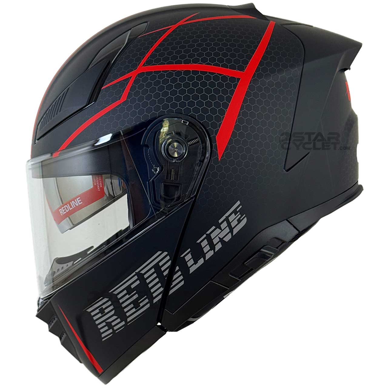 بررسی کلاه کاسکت فک متحرک REDLINE مدل MATT-BLACK-Red-Thorn 960-10