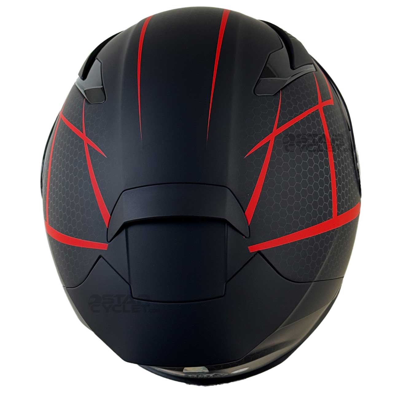 عکس کلاه کاسکت فک متحرک REDLINE مدل MATT-BLACK-Red-Thorn 960-10