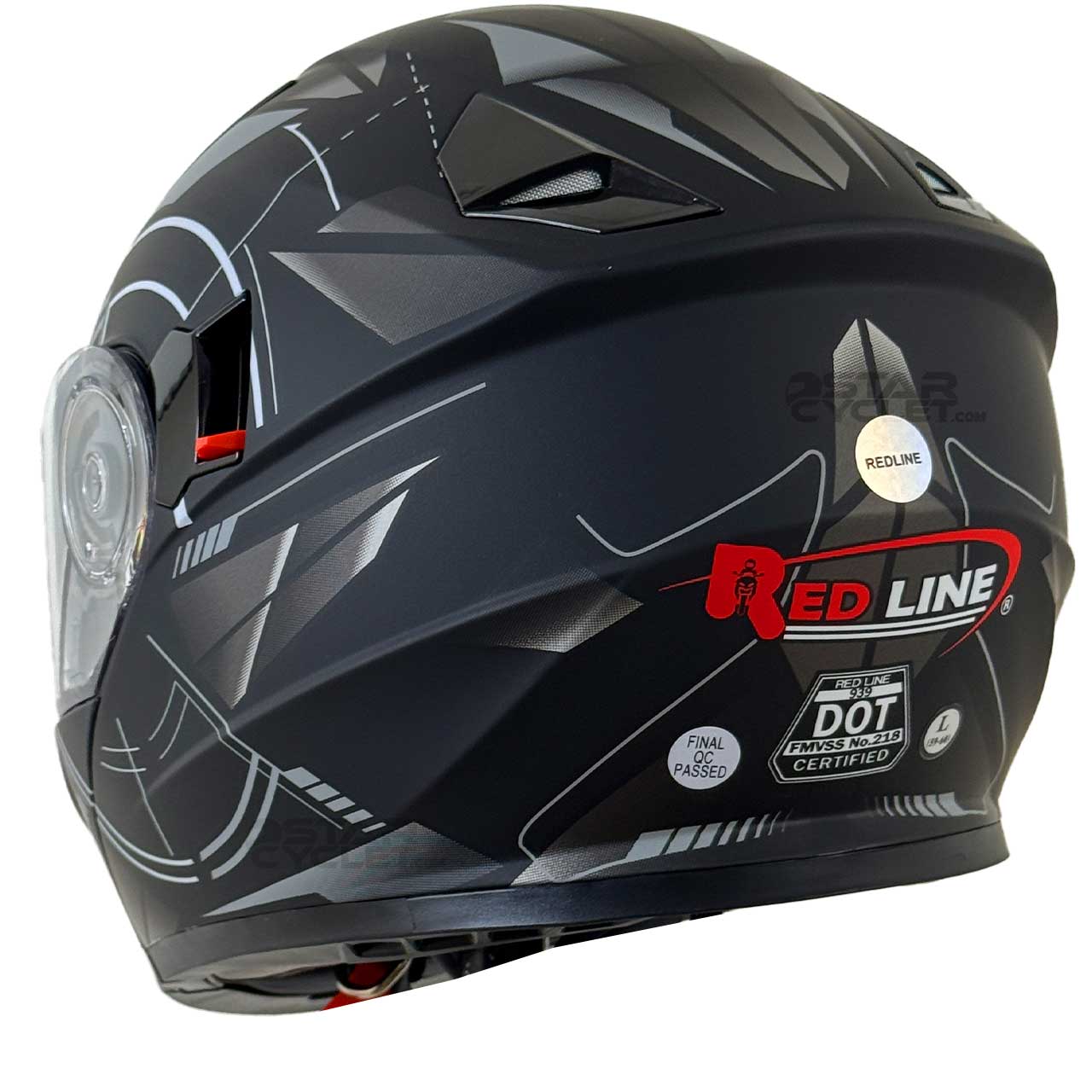 وزن کلاه کاسکت فک متحرک REDLINE مدل MATT-BLACK-Grey-Time 939-21