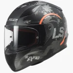 کلاه کاسکت فک ثابت LS2 مدل RAPiD CREEP BLACK ORANGE GRAY