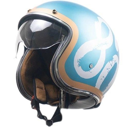 کلاه کاسکت وسپایی MT مدل Le Mans 2 SV HIPSTER AO MATT BLUE
